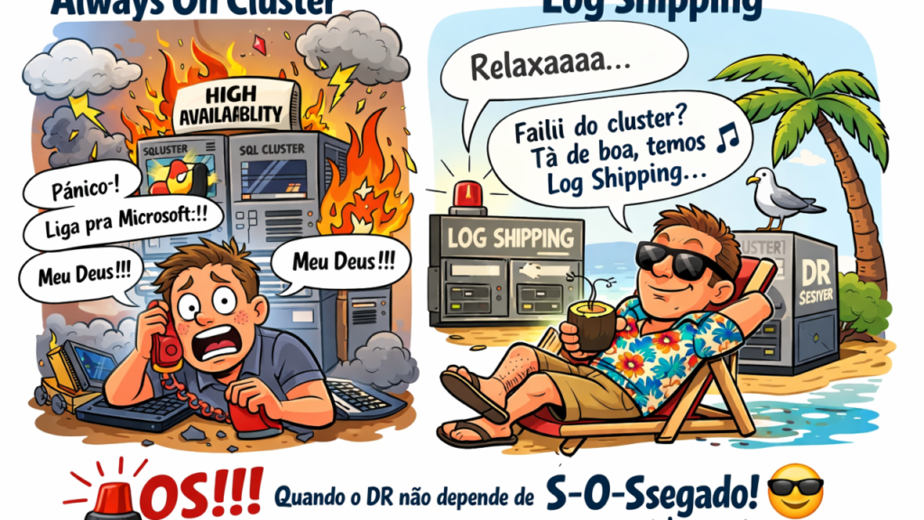LOGSHIPPING-1024x576 Por que todo DBA de SQL Server precisa dominar Log Shipping e Cluster com Always On para Disaster Recovery?